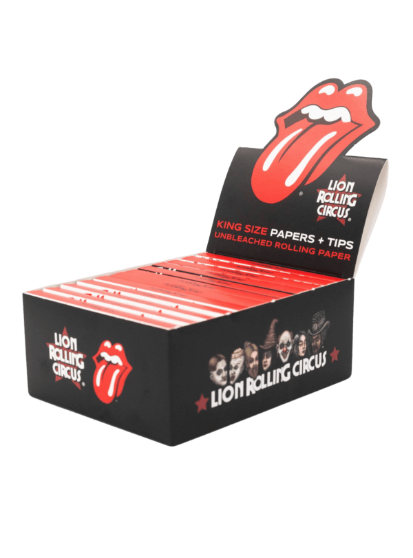 Seda Marrom King Size + 50 Piteiras The Rolling Stones (Display)